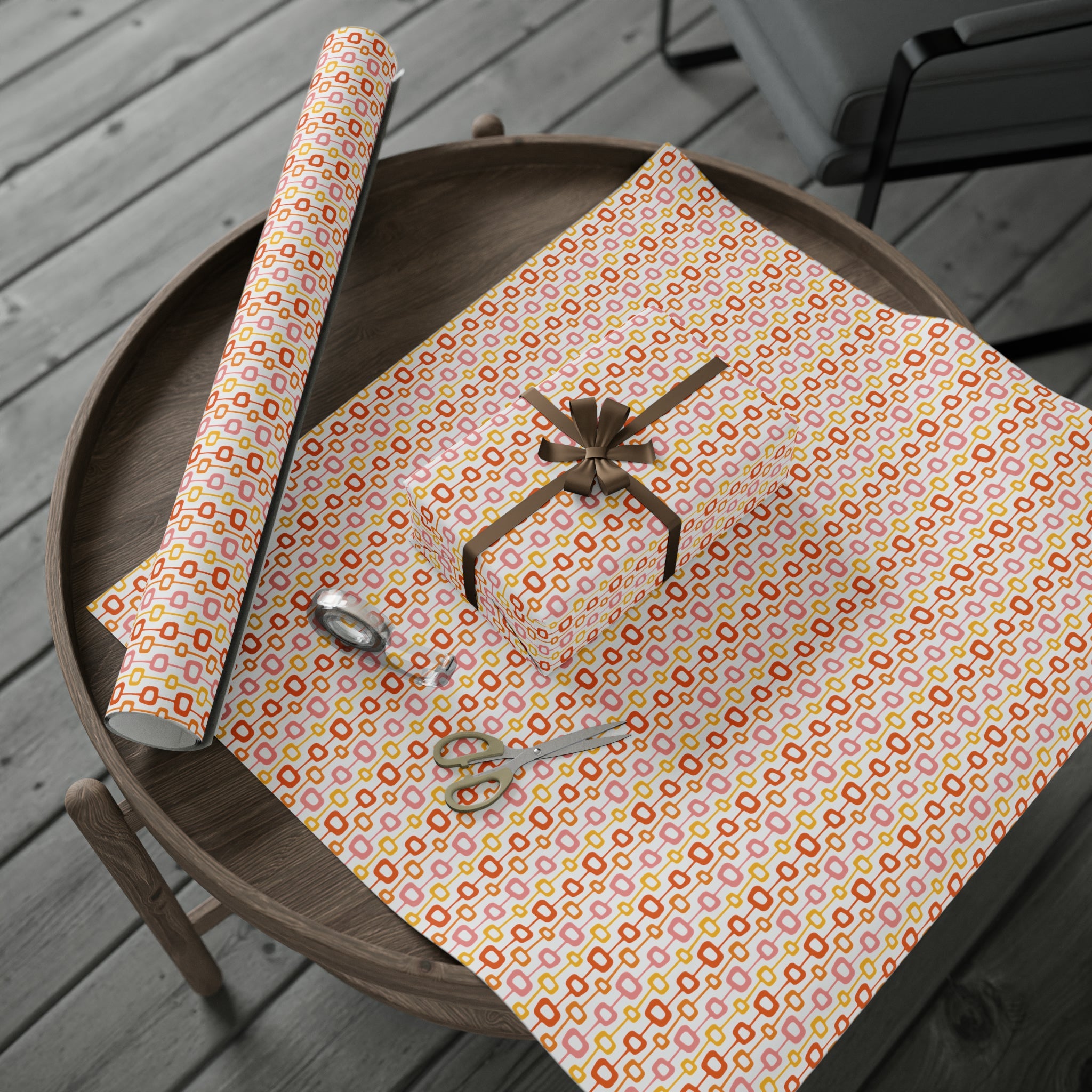 Atomic Squares Atomic Retro Style Holiday Gift Wrap Paper - Glossy Or Matte