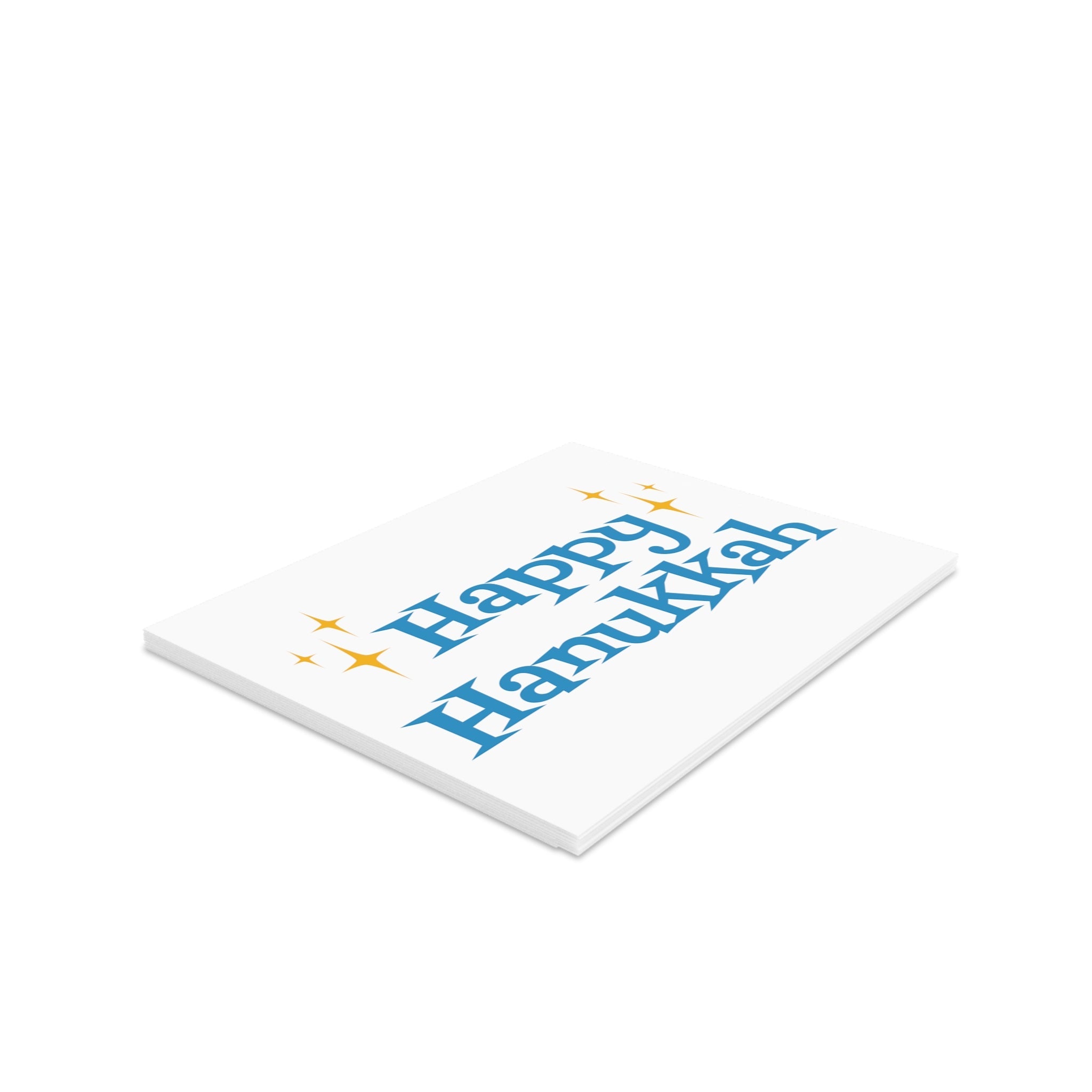 Happy Hanukkah Starburst Atomic Mid Century Retro Style Matte Greeting Cards (8, 16, and 24 pcs)