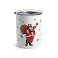 Santa Gold Stars Retro Christmas Print Stainless Steel Tumbler 10oz