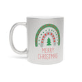 Merry Christmas Boho Rainbow Christmas Silver Metallic Mug