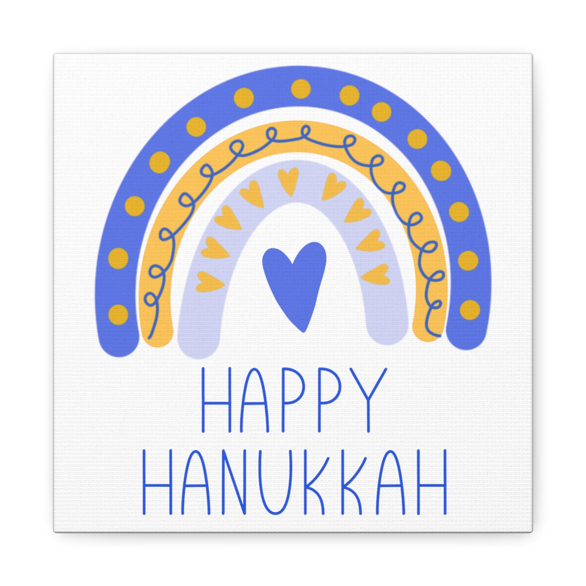 Happy Hanukkah Boho Rainbow Canvas Gallery Wrap