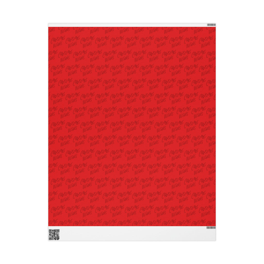 Christmas Wishes Red Mid Century Retro Christmas Print Holiday Gift Wrap Paper - Glossy Or Matte