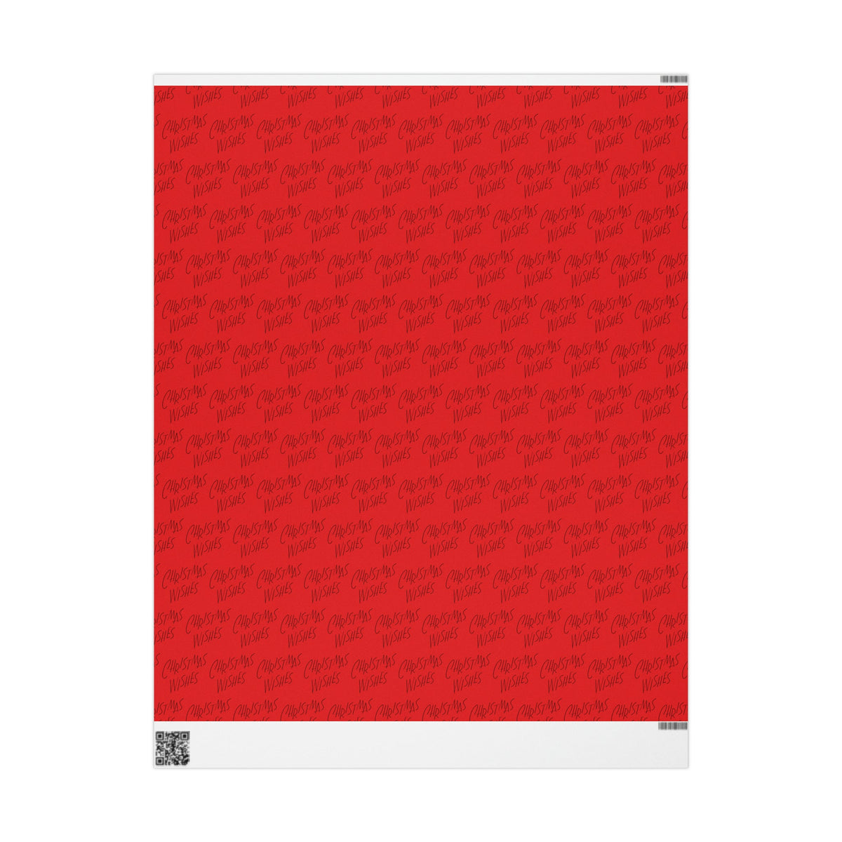 Christmas Wishes Red Mid Century Retro Christmas Print Holiday Gift Wrap Paper - Glossy Or Matte