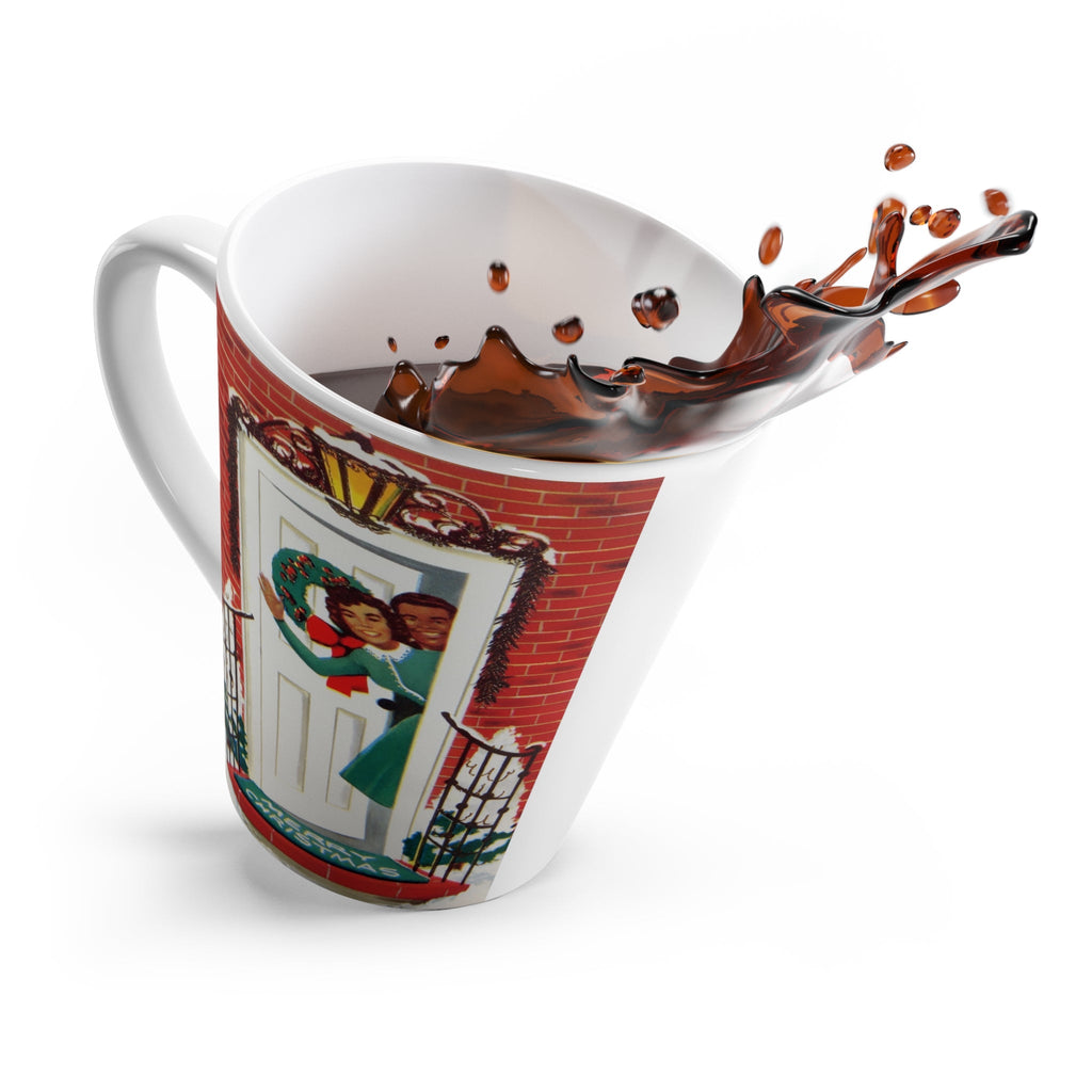 Merry Christmas Couple Retro Christmas Print Latte Coffee Mug
