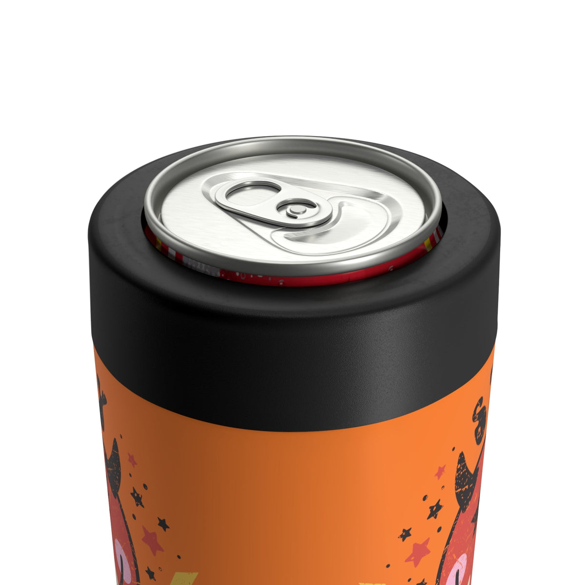 Stay Spooky Cute Devil Halloween Distressed Print Stainless Steel Can Holder
