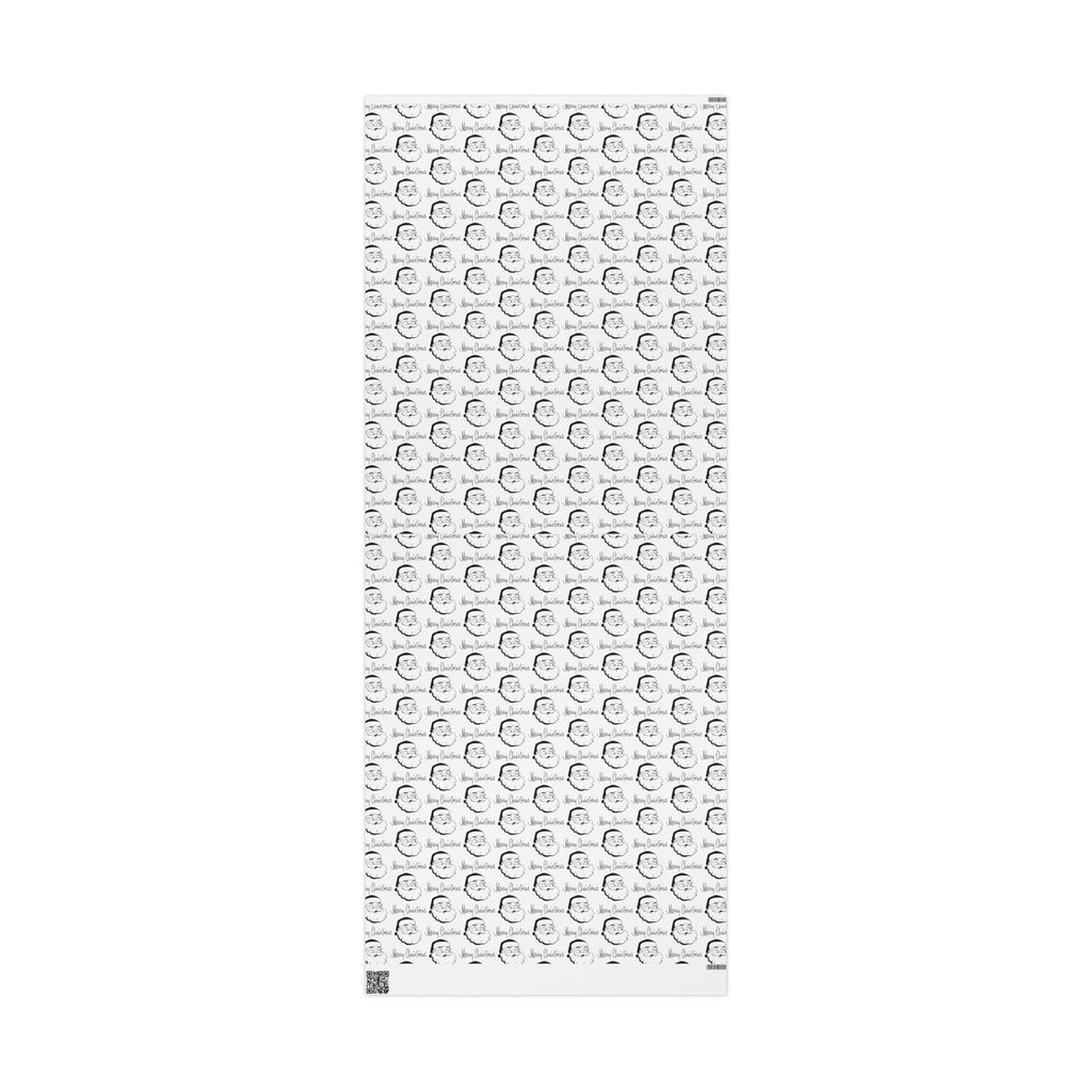 Merry Christmas Santa Black And White Mid Century Retro Christmas Print Holiday Gift Wrap Paper - Glossy Or Matte