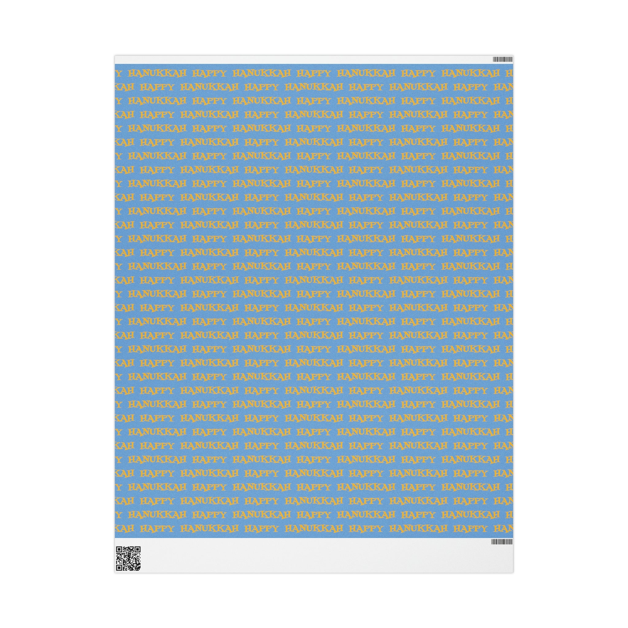 Happy Hanukkah Blue And Yellow Atomic Retro Style Holiday Gift Wrap Paper - Glossy Or Matte