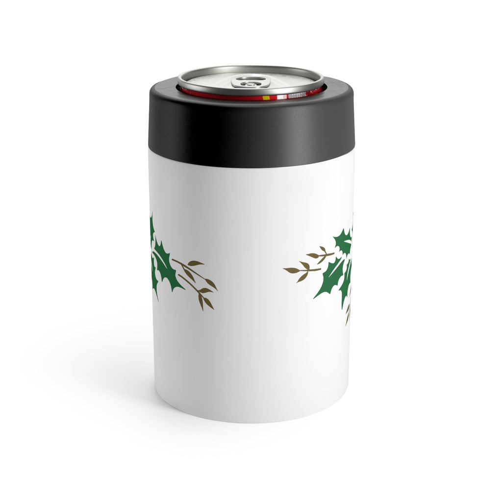 Christmas Holly Mid Century Retro Christmas Print Stainless Steel Can Holder