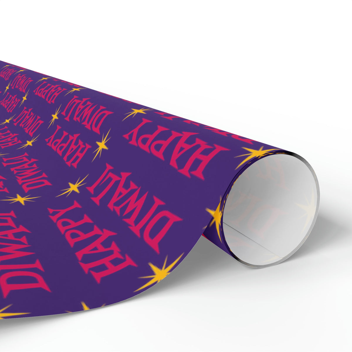 Happy Diwali Stars Atomic Mid Century Retro Style Holiday Gift Wrap Paper - Glossy Or Matte