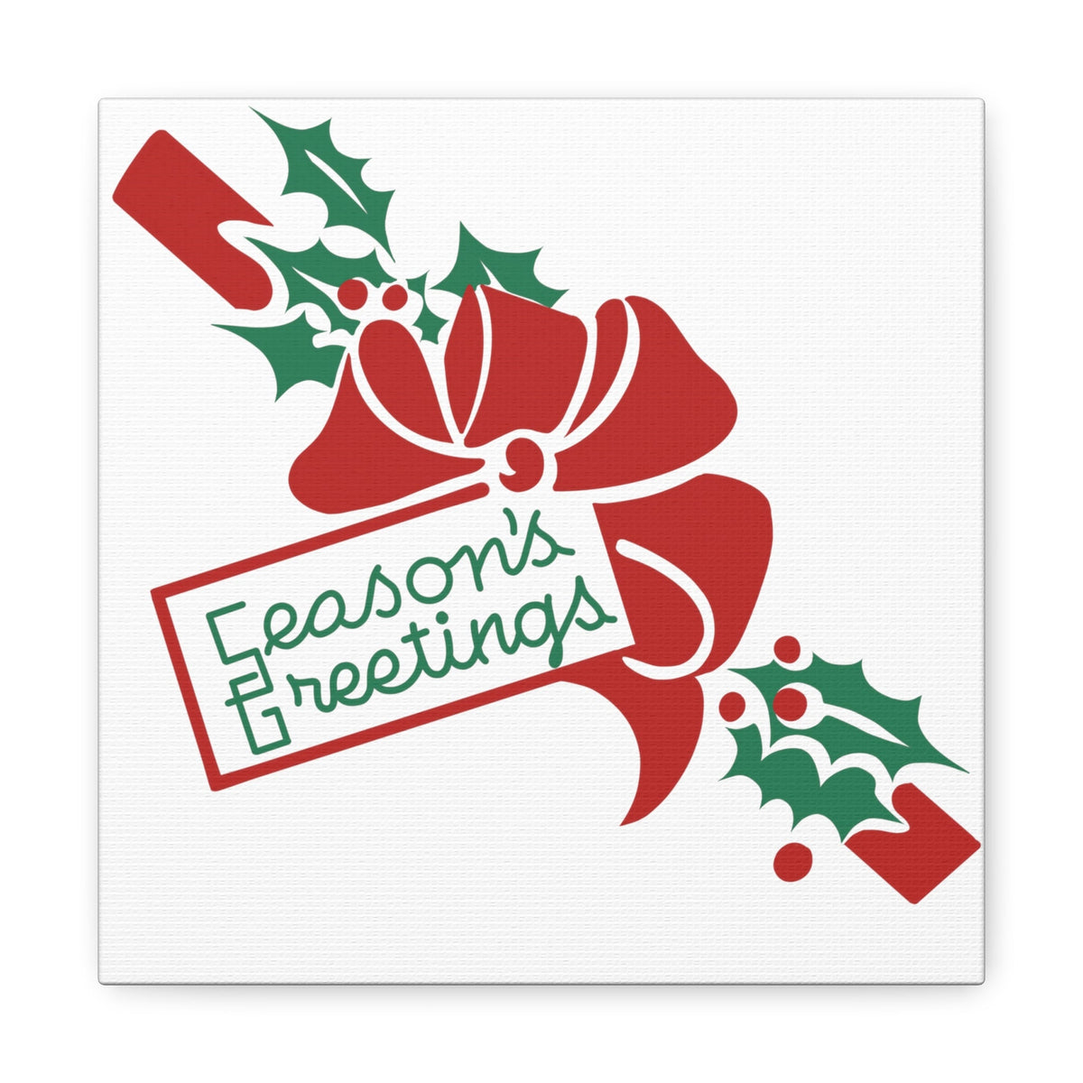 Seasons Greeting Mid Century Style Christmas Canvas Gallery Wrap