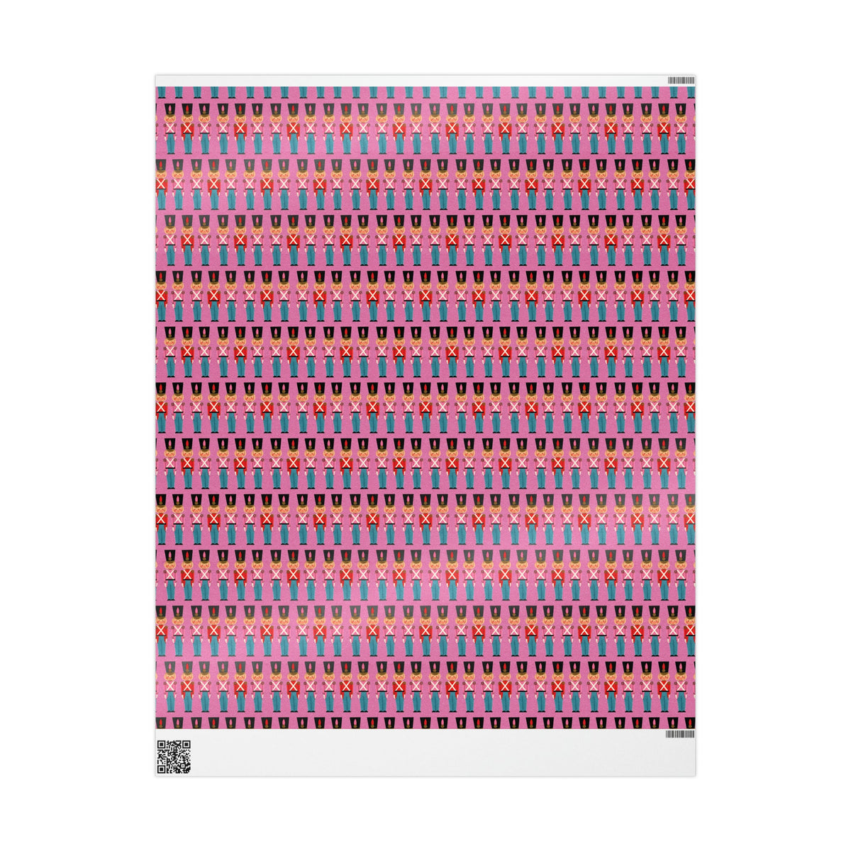 Christmas Toy Soldiers Pink Mid Century Retro Christmas Style Holiday Gift Wrap Paper - Glossy Or Matte