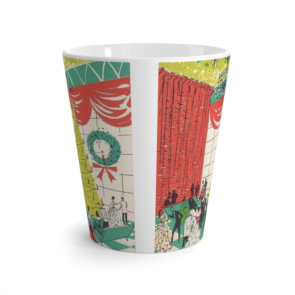 Christmas Party Mid Century Christmas Print Latte Coffee Mug