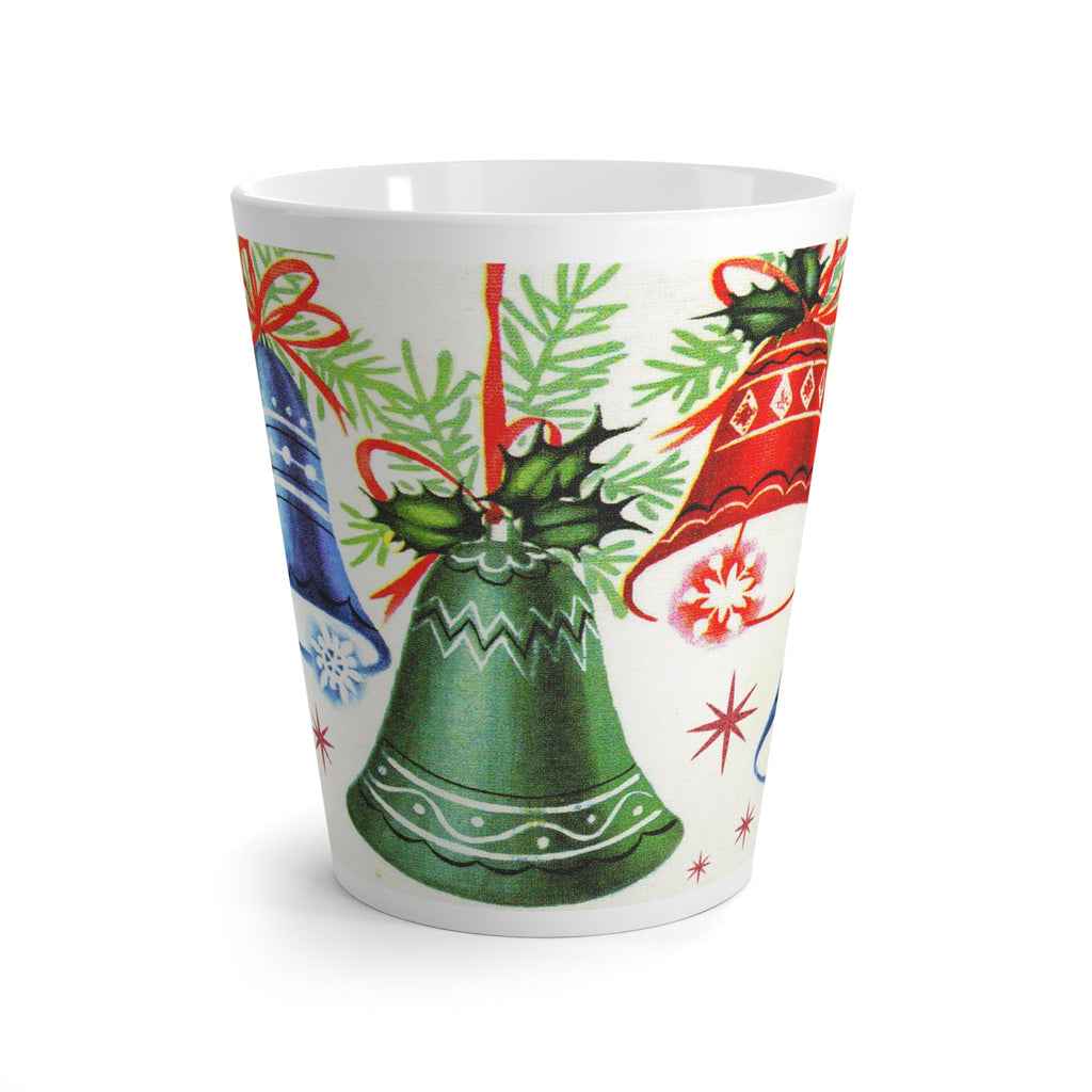 Christmas Bells Retro Christmas Print Latte Mug