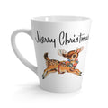 Merry Christmas Reindeer Mid Century Retro Christmas Print Latte Mug