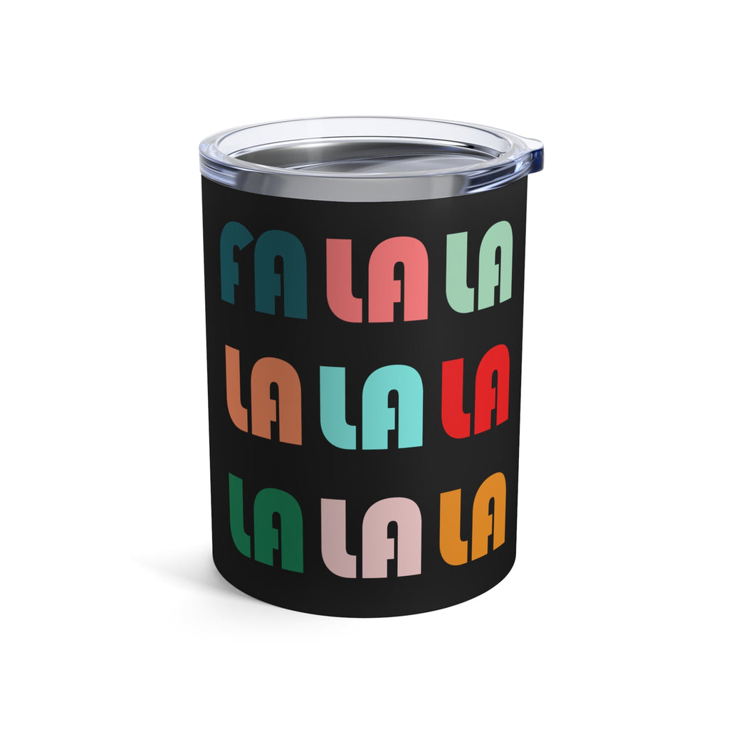 Fa La La La Retro Style Christmas Print Stainless Steel Tumbler 10oz