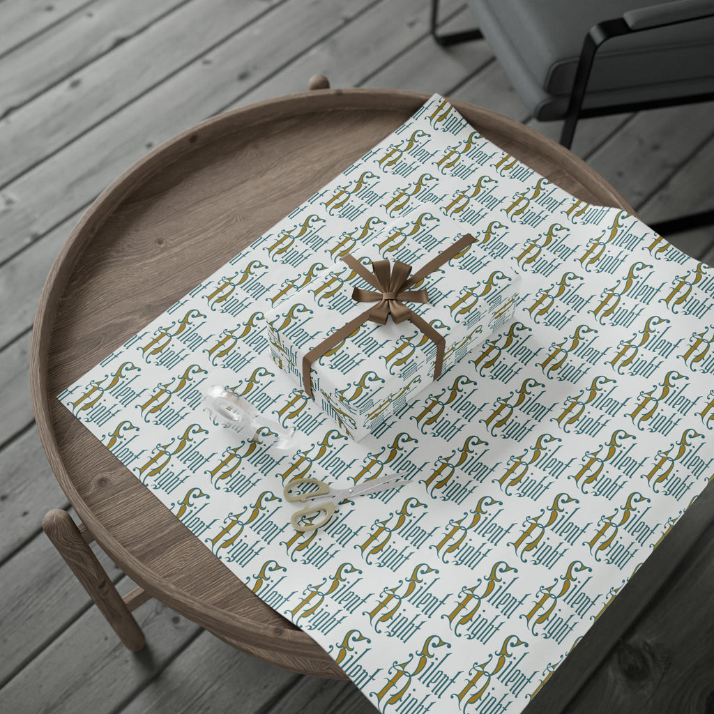 Silent Night Retro Style Christmas Holiday Gift Wrap Paper - Glossy Or Matte