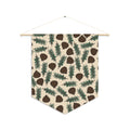 Pinecones With Sprigs Of Pine Cute Winter Christmas Decor Wall Hanging Banner Flag