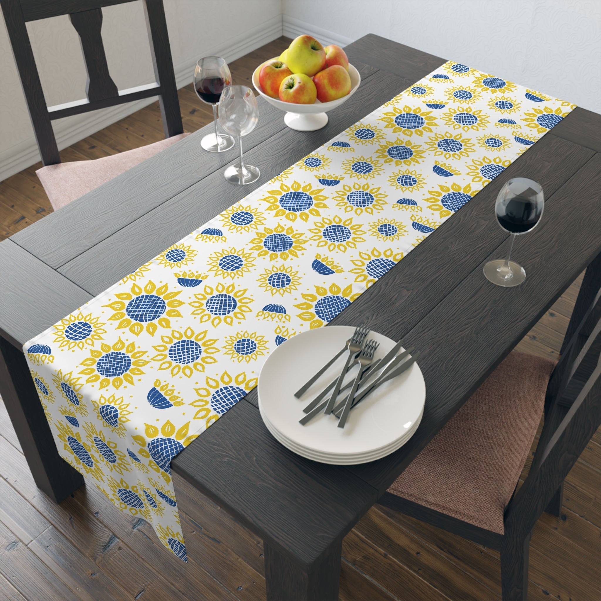 Ukrainian Country Sunflowers Polyester Table Runner