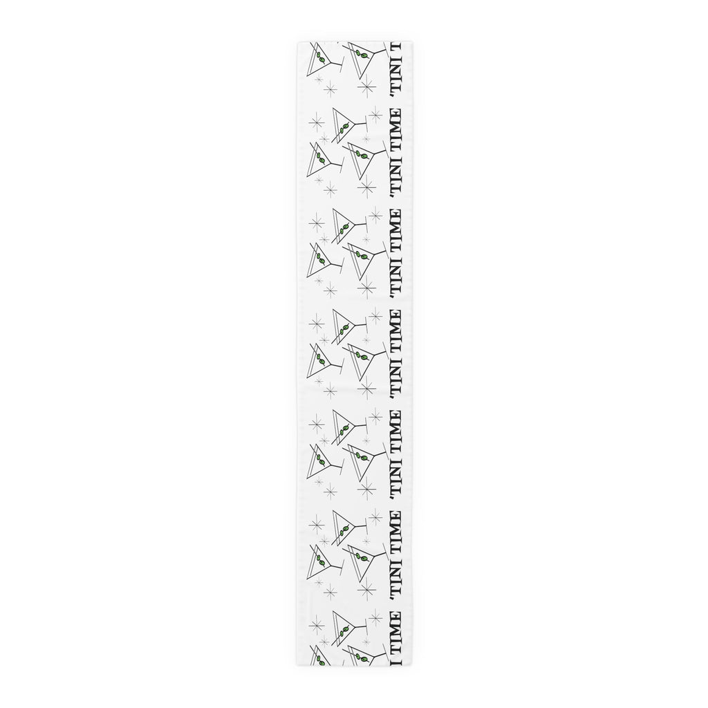 Tini Time Martini Cocktails Atomic Mid Century Retro Style Cotton Poly Table Runner
