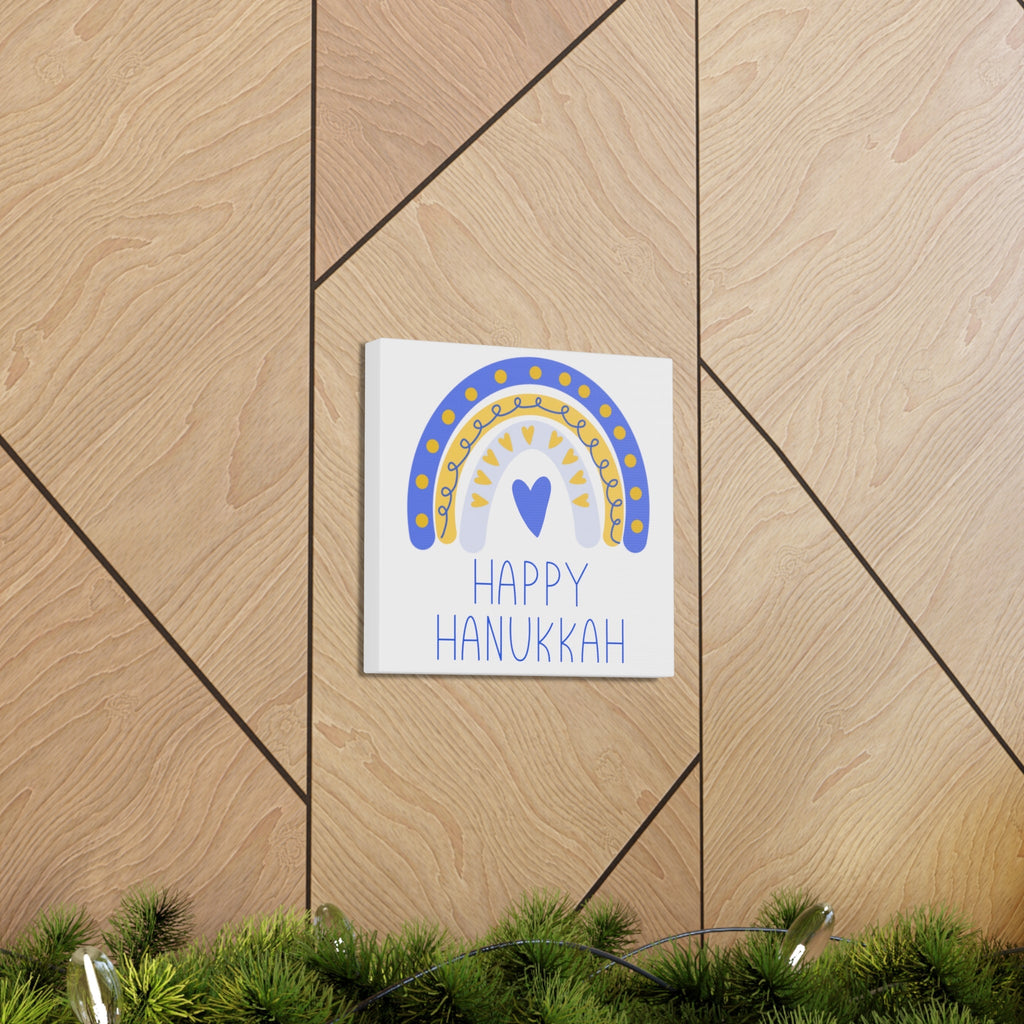 Happy Hanukkah Boho Rainbow Canvas Gallery Wrap