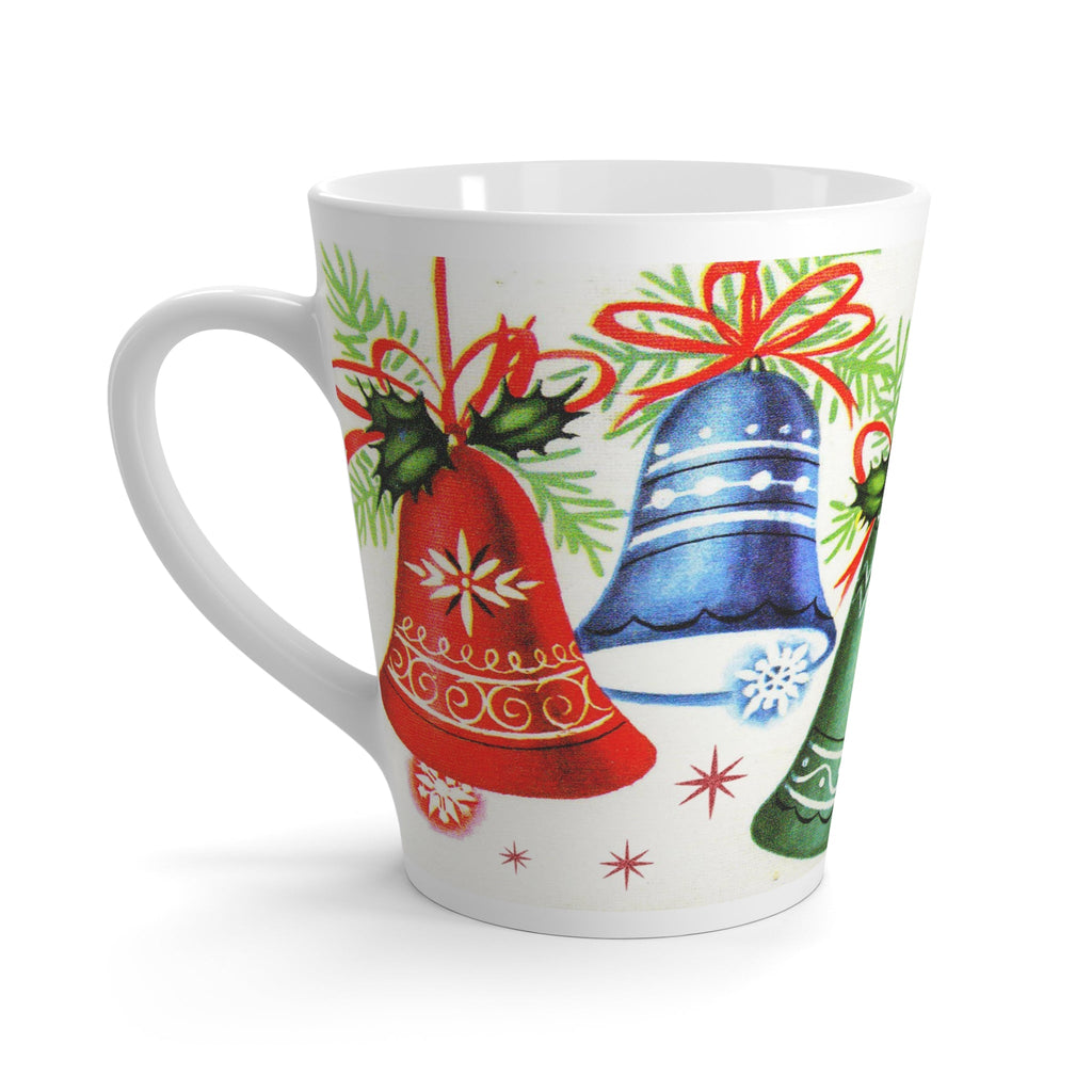 Christmas Bells Retro Christmas Print Latte Mug