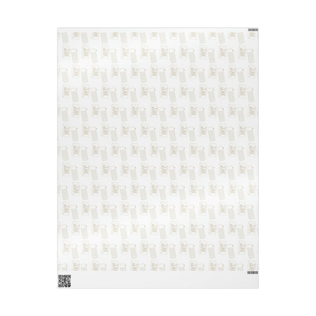 Egg Nog Thermos Retro Style Christmas Print Holiday Gift Wrap Paper - Glossy Or Matte