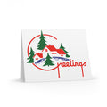 Greetings Christmas Mid Century Retro Christmas Print Matte Greeting Cards (8, 16, and 24 pcs)