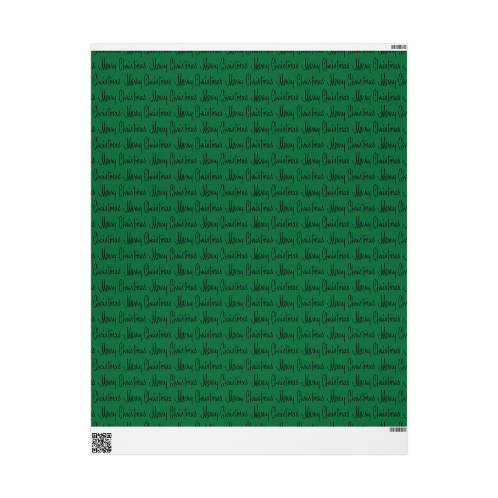 Merry Christmas Green Mid Century Retro Christmas Print Holiday Gift Wrap Paper - Glossy Or Matte