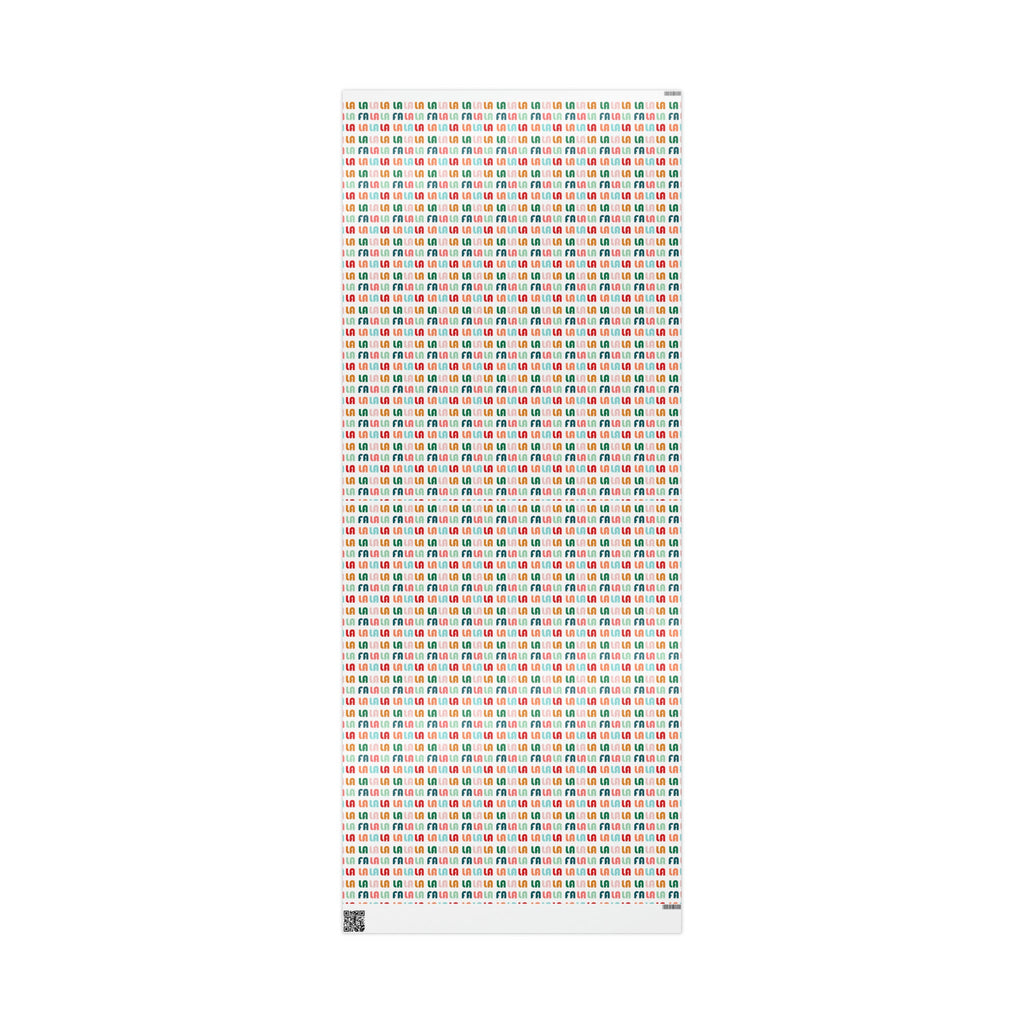Fa La La La Retro Style Christmas Print Holiday Gift Wrap Paper - Glossy Or Matte
