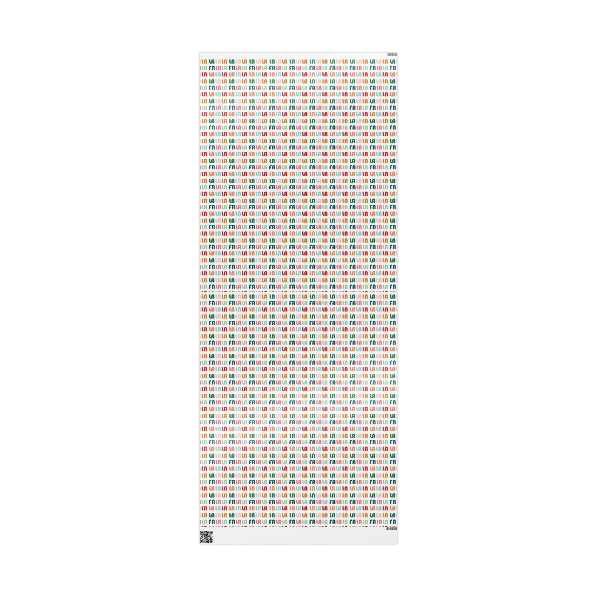 Fa La La La Retro Style Christmas Print Holiday Gift Wrap Paper - Glossy Or Matte