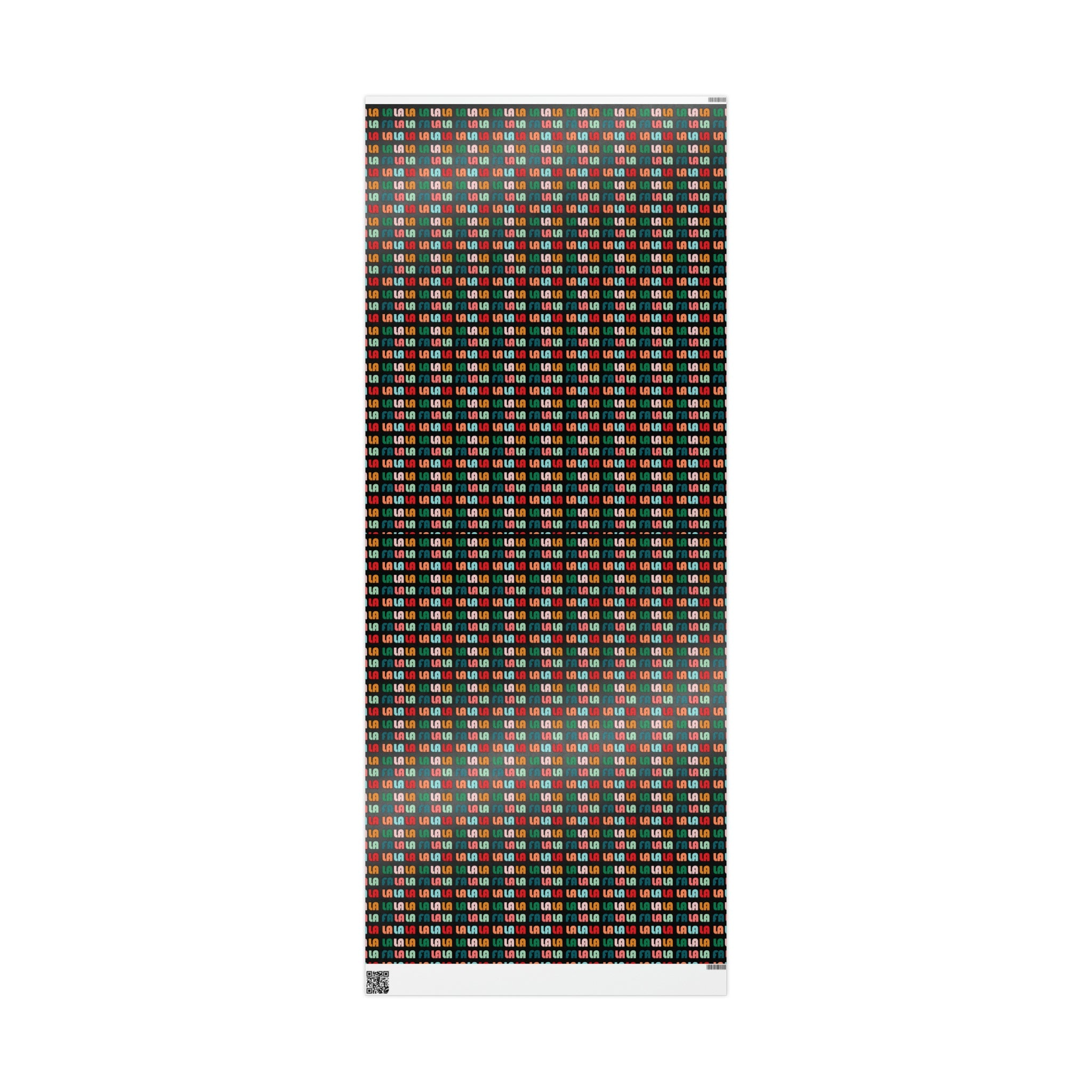 Fa La La La Black Retro Style Christmas Print Holiday Gift Wrap Paper - Glossy Or Matte
