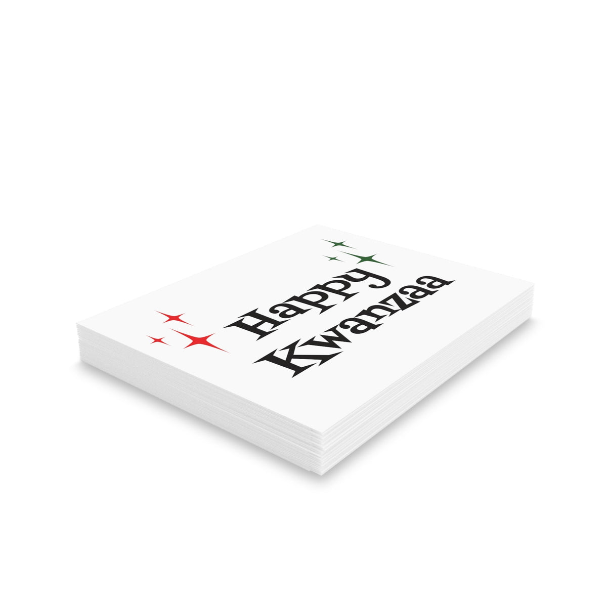 Happy Kwanzaa Atomic Mid Century Retro Style Holiday Matte Greeting Cards (8, 16, and 24 pcs)