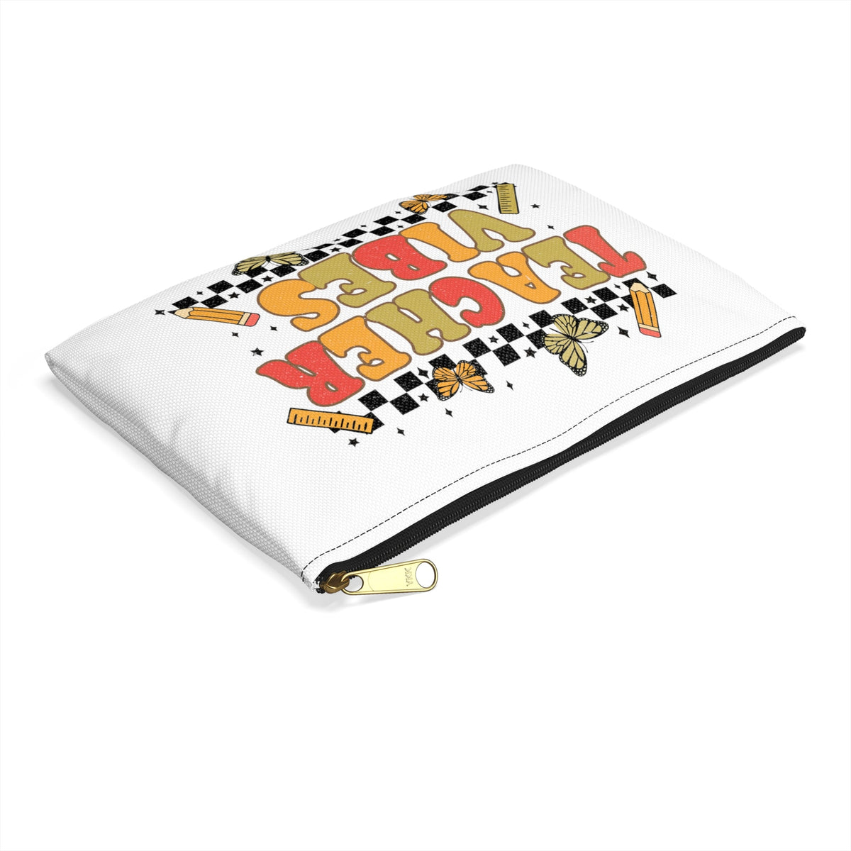 Teacher Vibes Polyester Accessory Pouch Travel Bag
