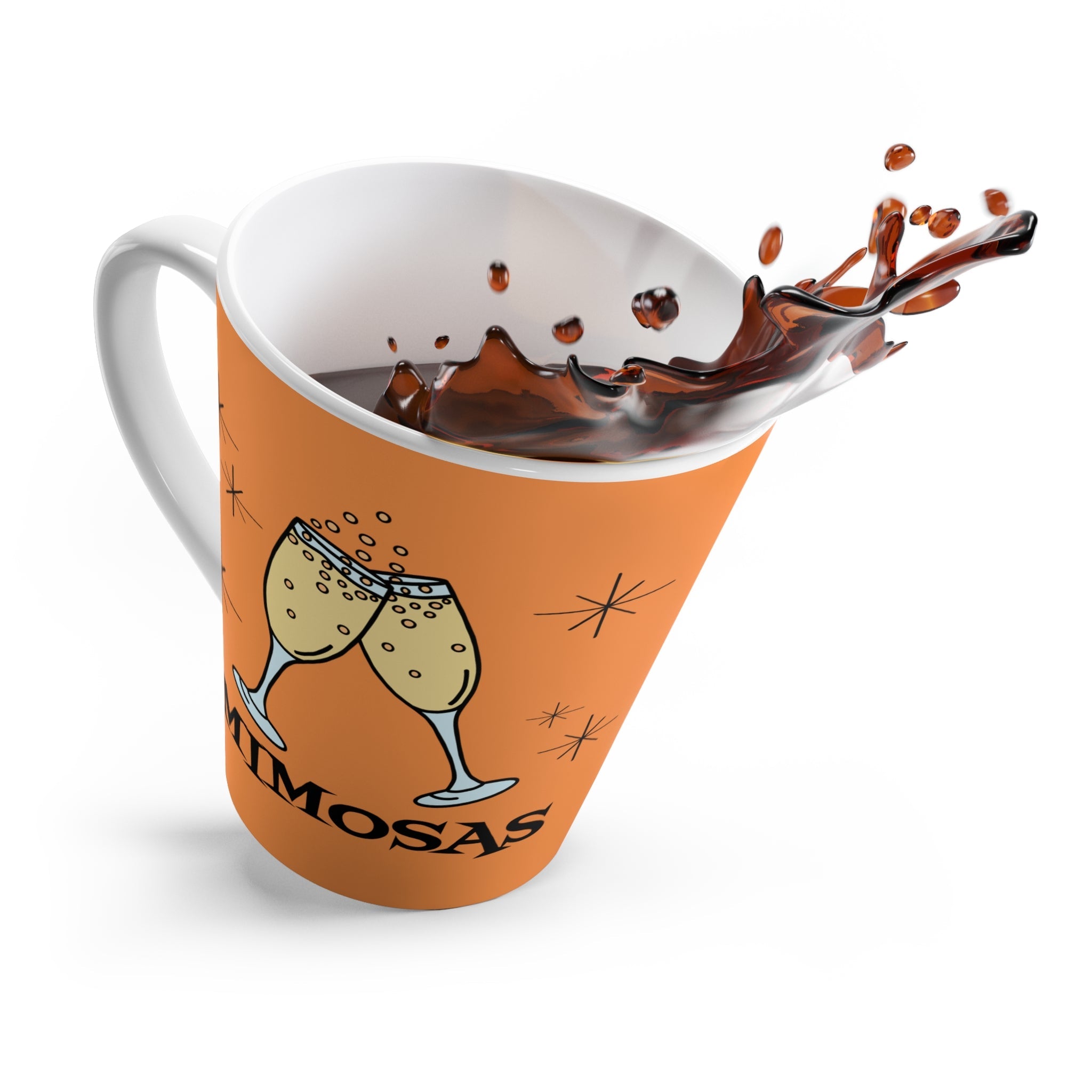 Mimosas Champagne Atomic Mid Century Retro Style Latte Coffee Mug