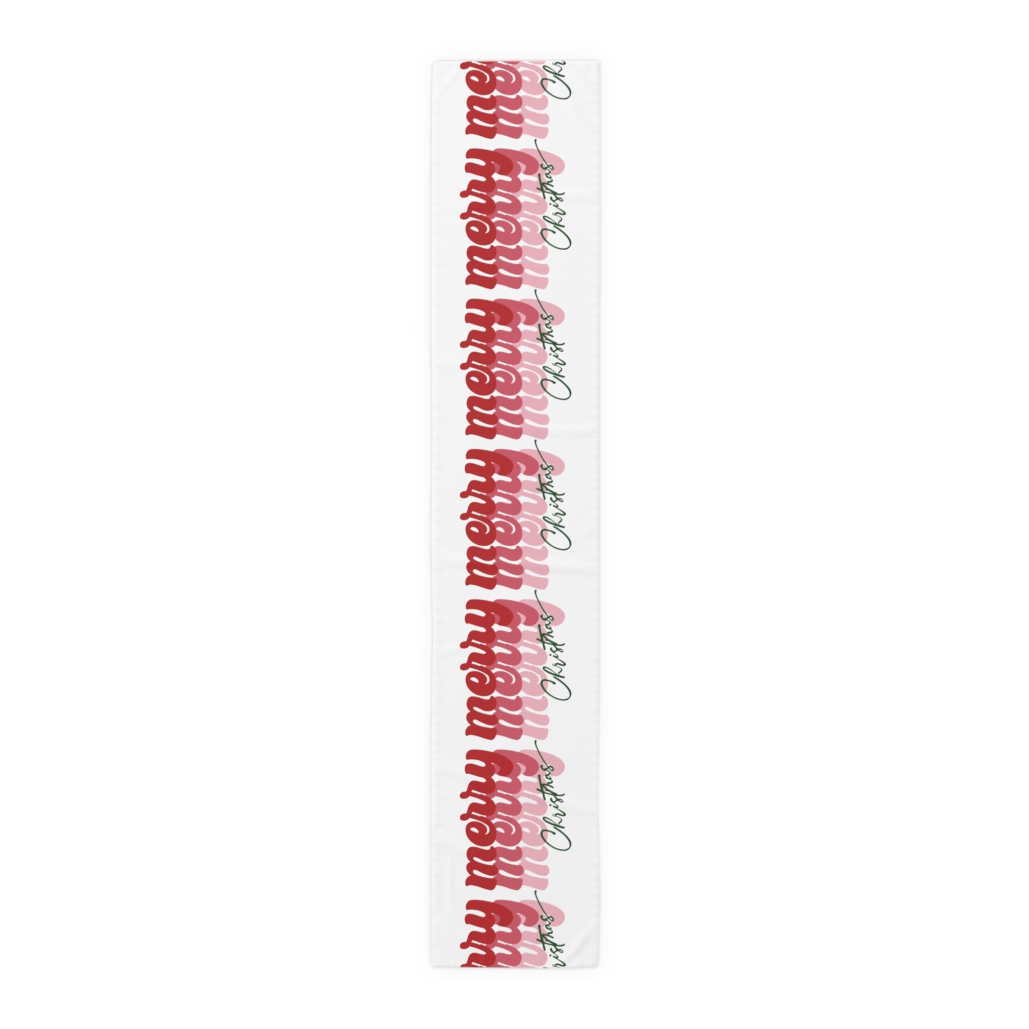 Merry Merry Merry Christmas Retro Style Christmas Print Home Decor Cotton Poly Table Runner