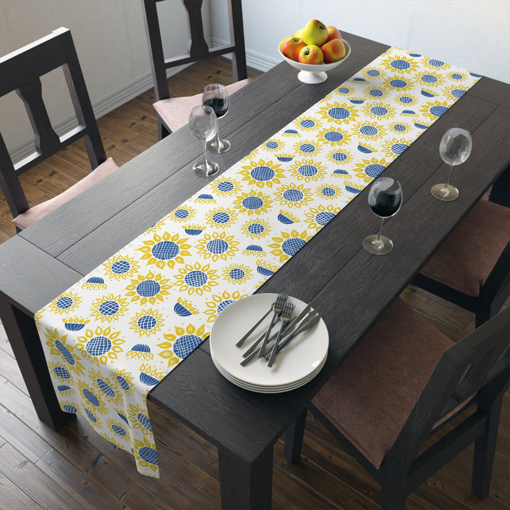 Ukrainian Country Sunflowers Polyester Table Runner