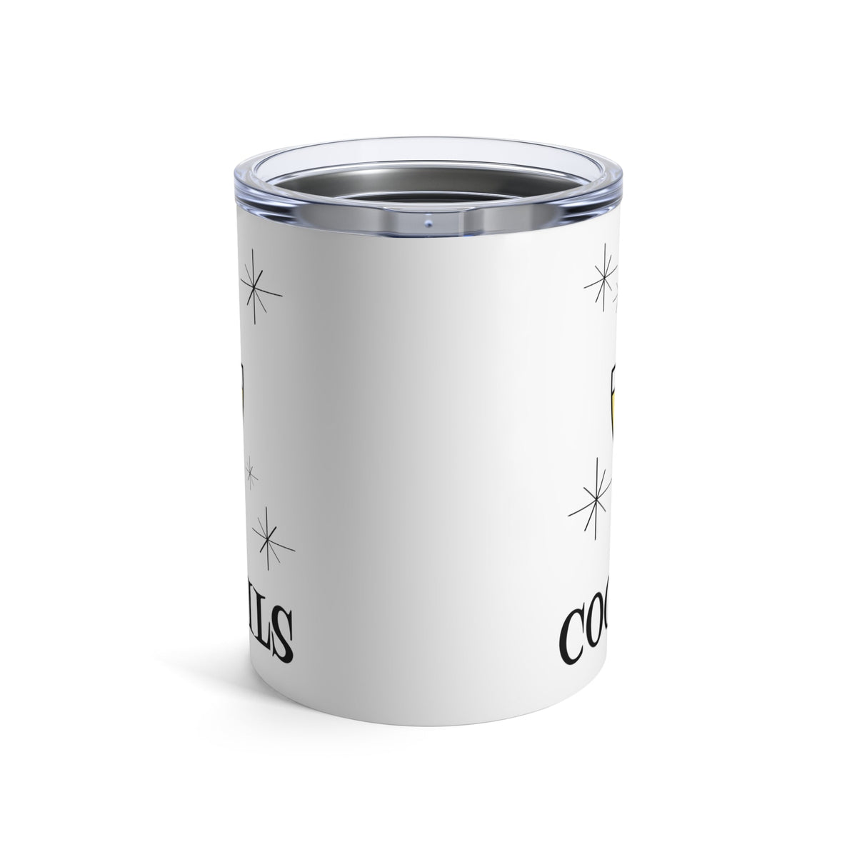 Cocktails Mid Century Retro Style Stainless Steel Tumbler 10oz