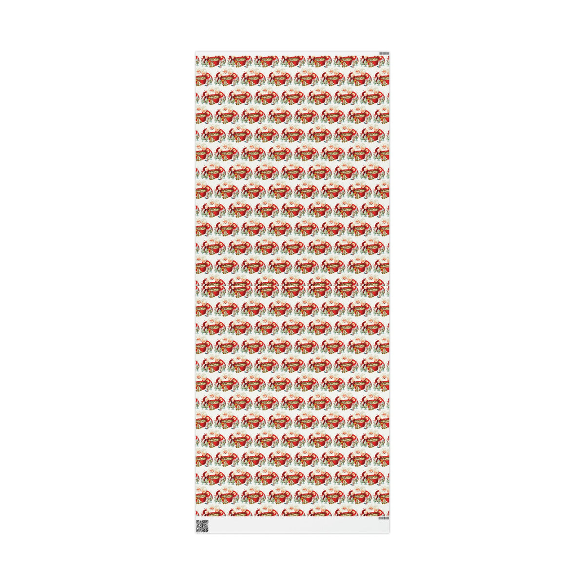Santa And Mrs Claus Making Christmas Cheer Retro Holiday Gift Wrap Paper - Glossy Or Matte
