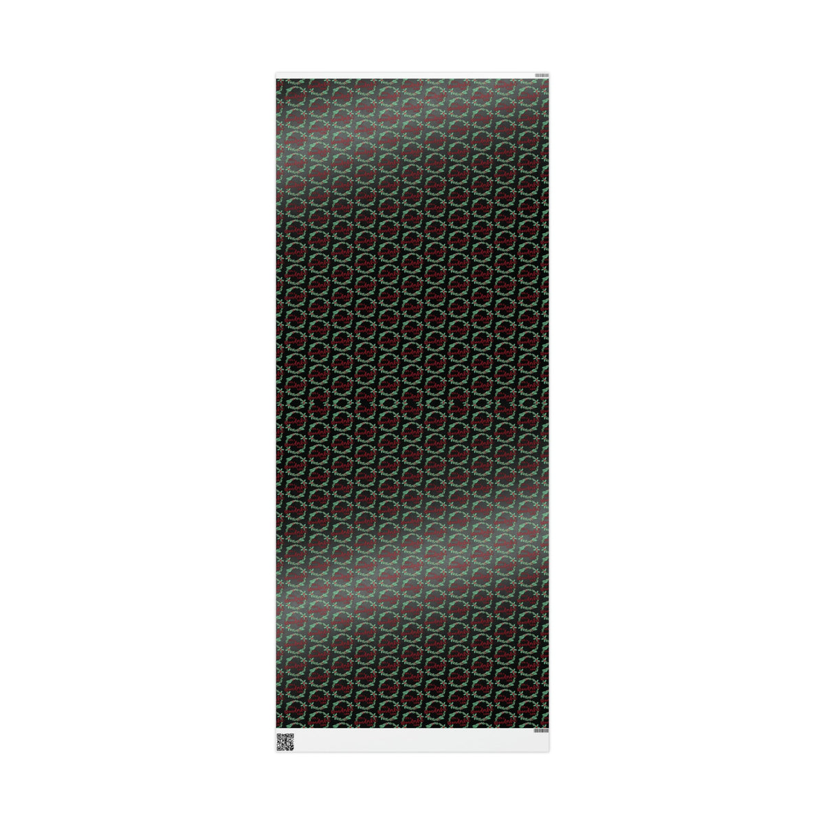 It's A Wonderful Life Christmas Wreath Black Retro Style Holiday Gift Wrap Paper - Glossy Or Matte