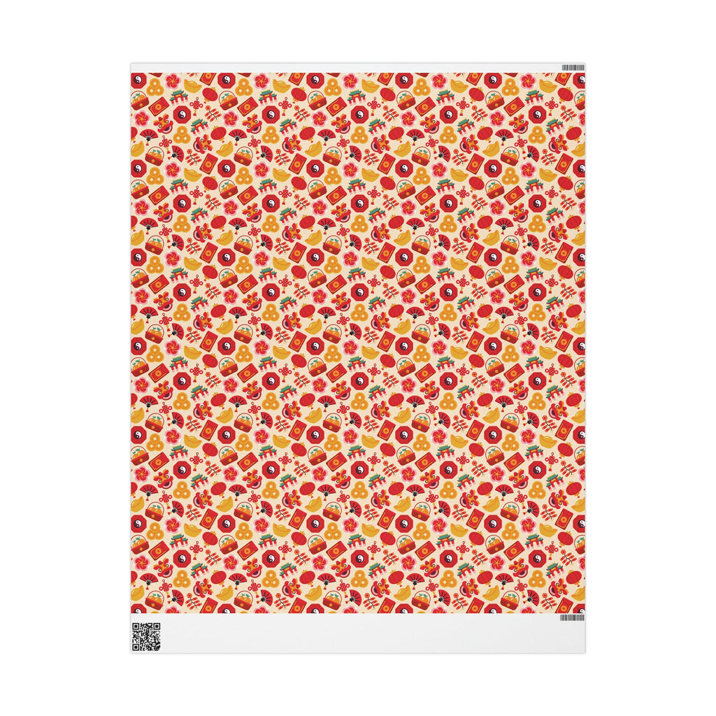 Lunar New Year Of The Dragon Spring Festival Holiday Gift Wrap Paper - Glossy Or Matte