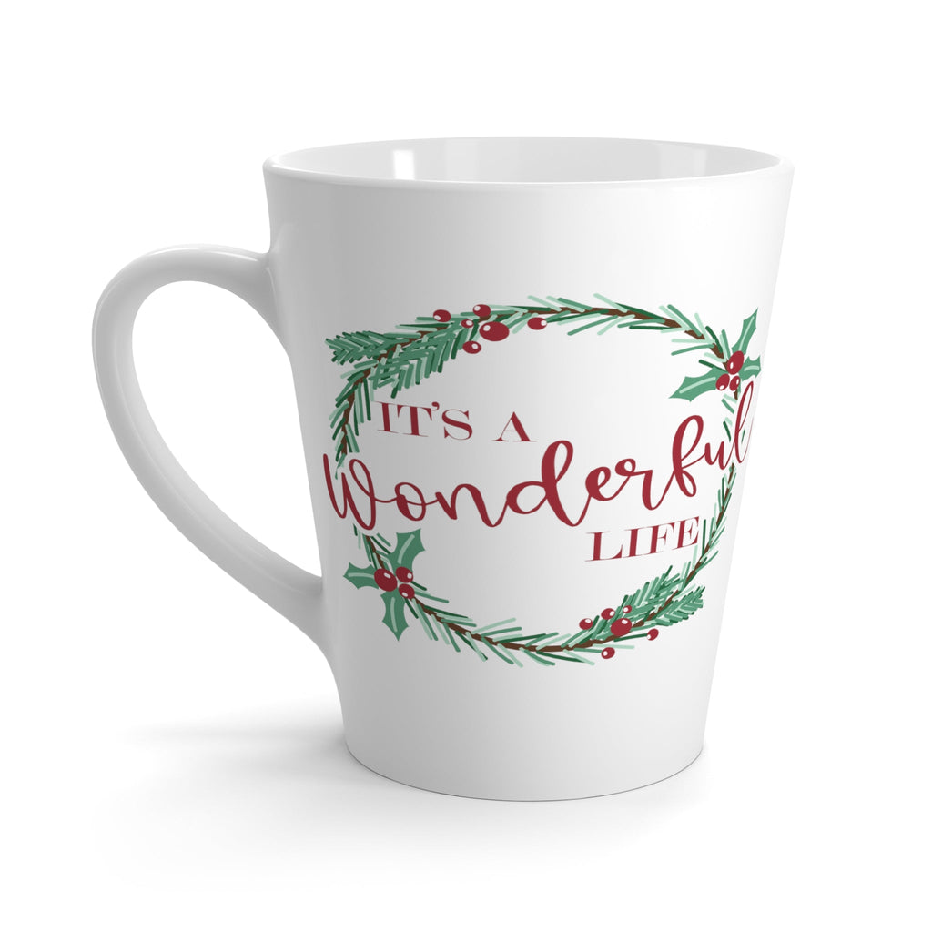 It's A Wonderful Life Wreath Christmas Latte Mug