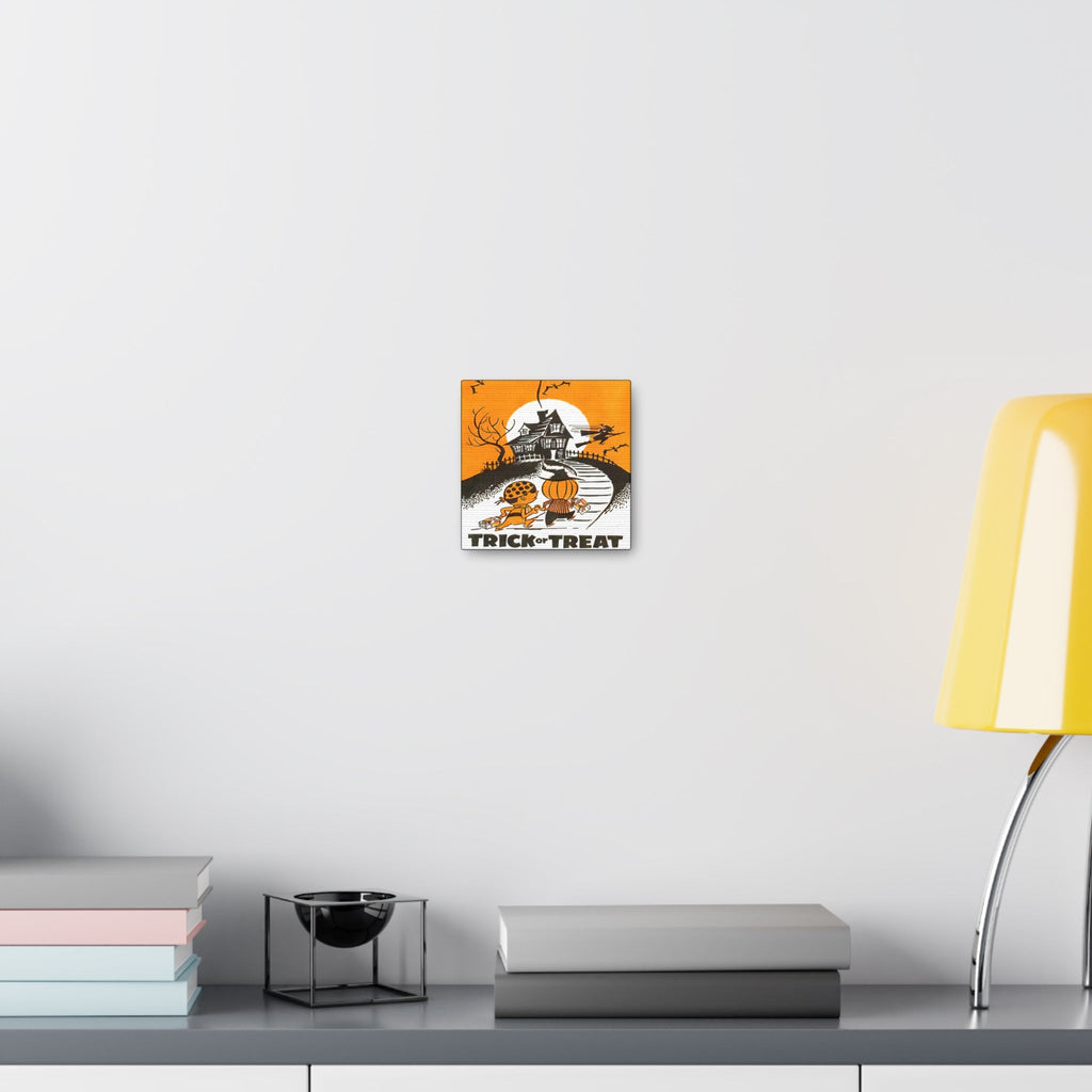 Trick Or Treat Retro Halloween Print Canvas Gallery Wrap
