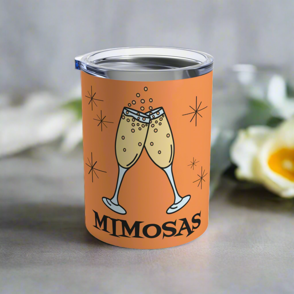 Mimosas Orange Atomic Era Style Stainless Steel Tumbler