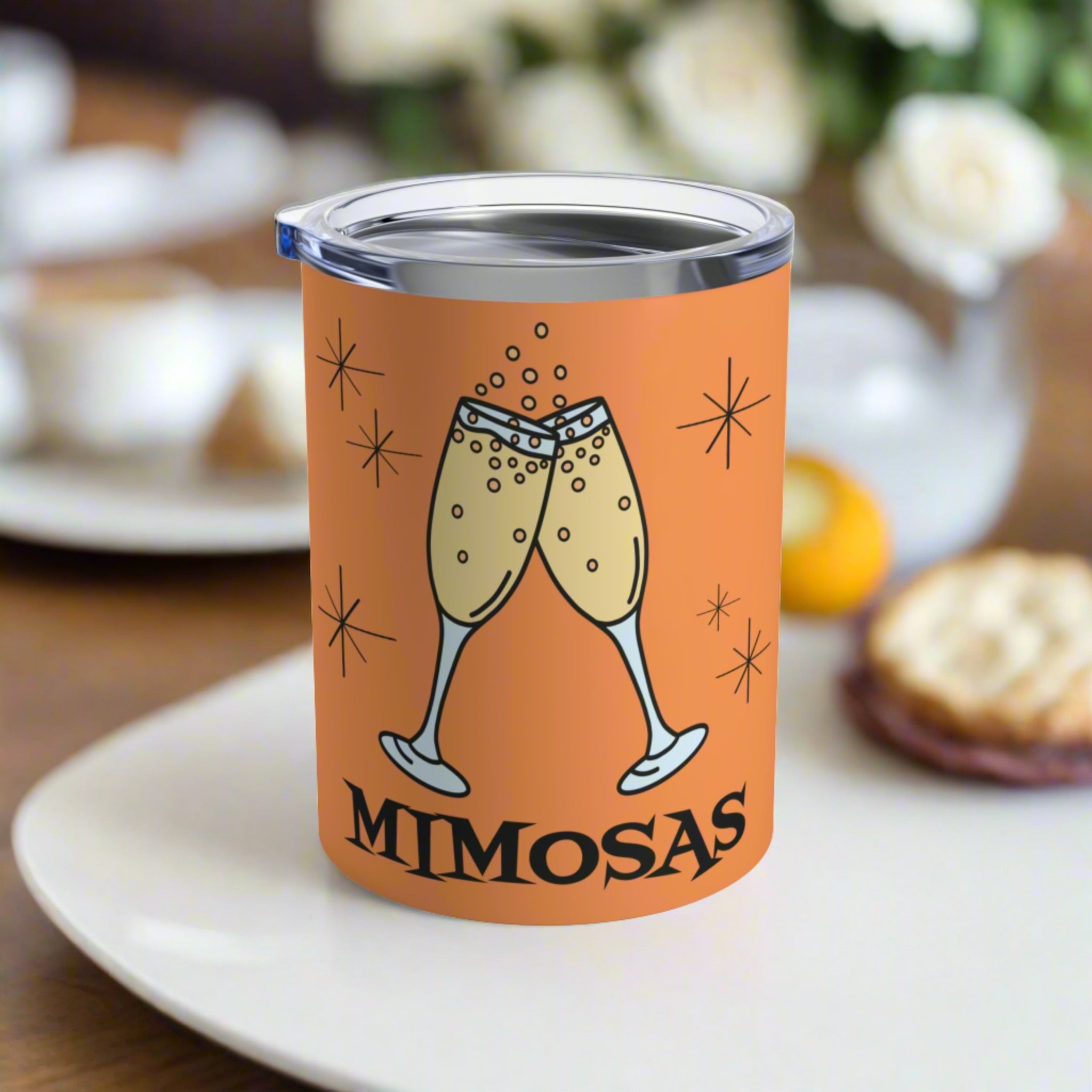 Mimosas Orange Atomic Era Style Stainless Steel Tumbler