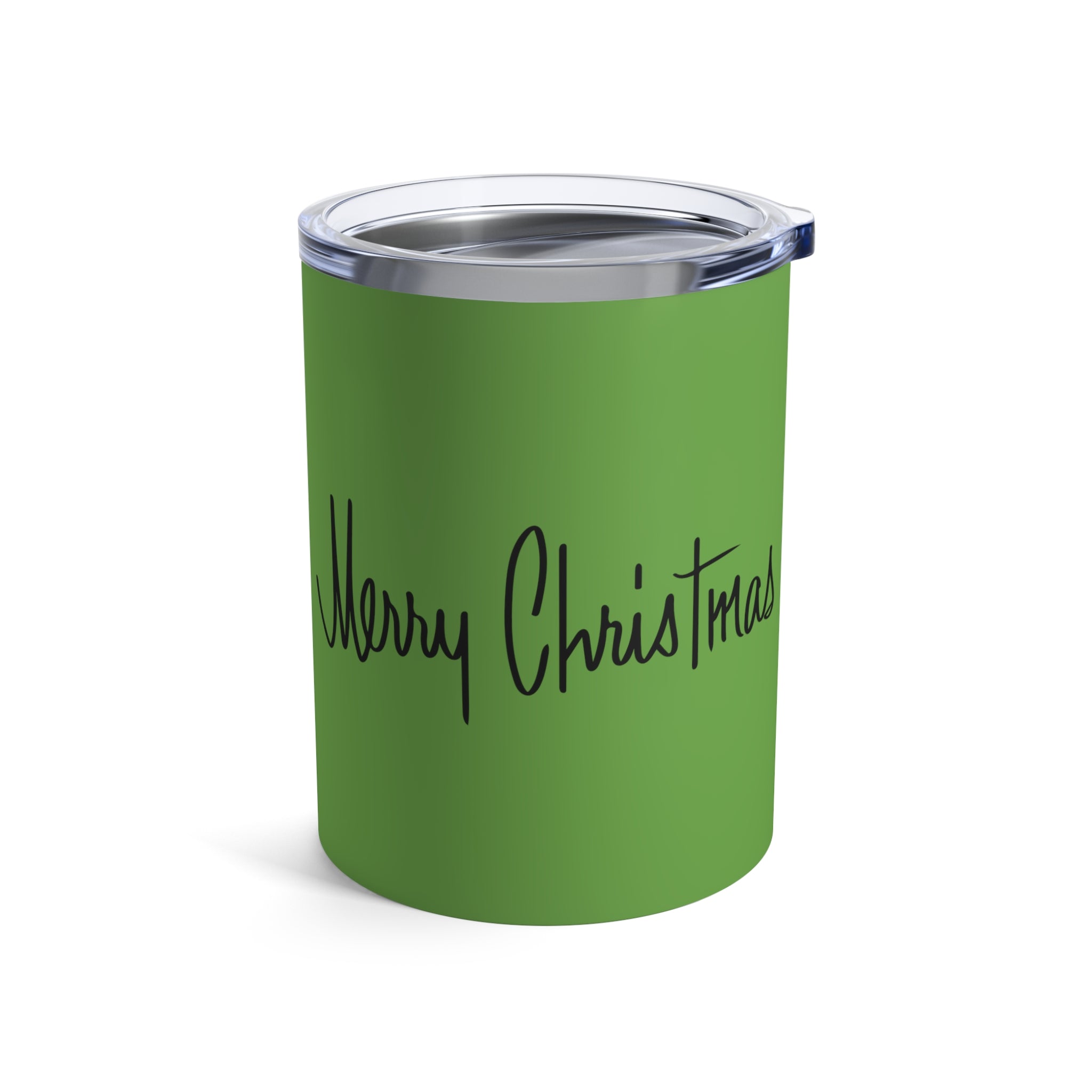 Merry Christmas Green Mid Century Retro Christmas Stainless Steel Tumbler 10oz