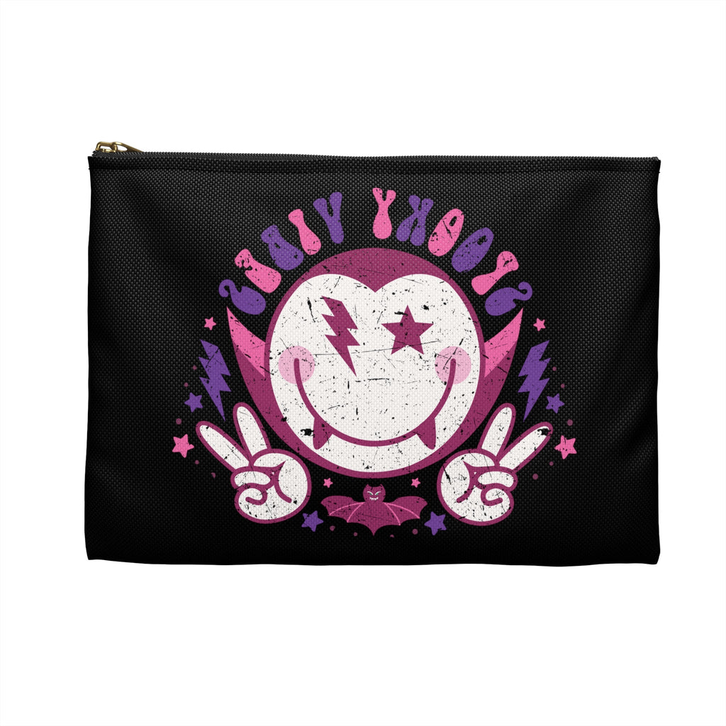Spooky Vibes Cute Dracula Vampire Halloween Print Polyester Accessory Pouch Travel Bag