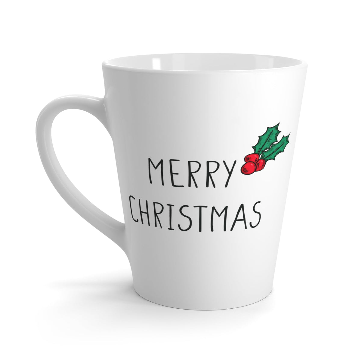 Merry Christmas Holly Latte Mug