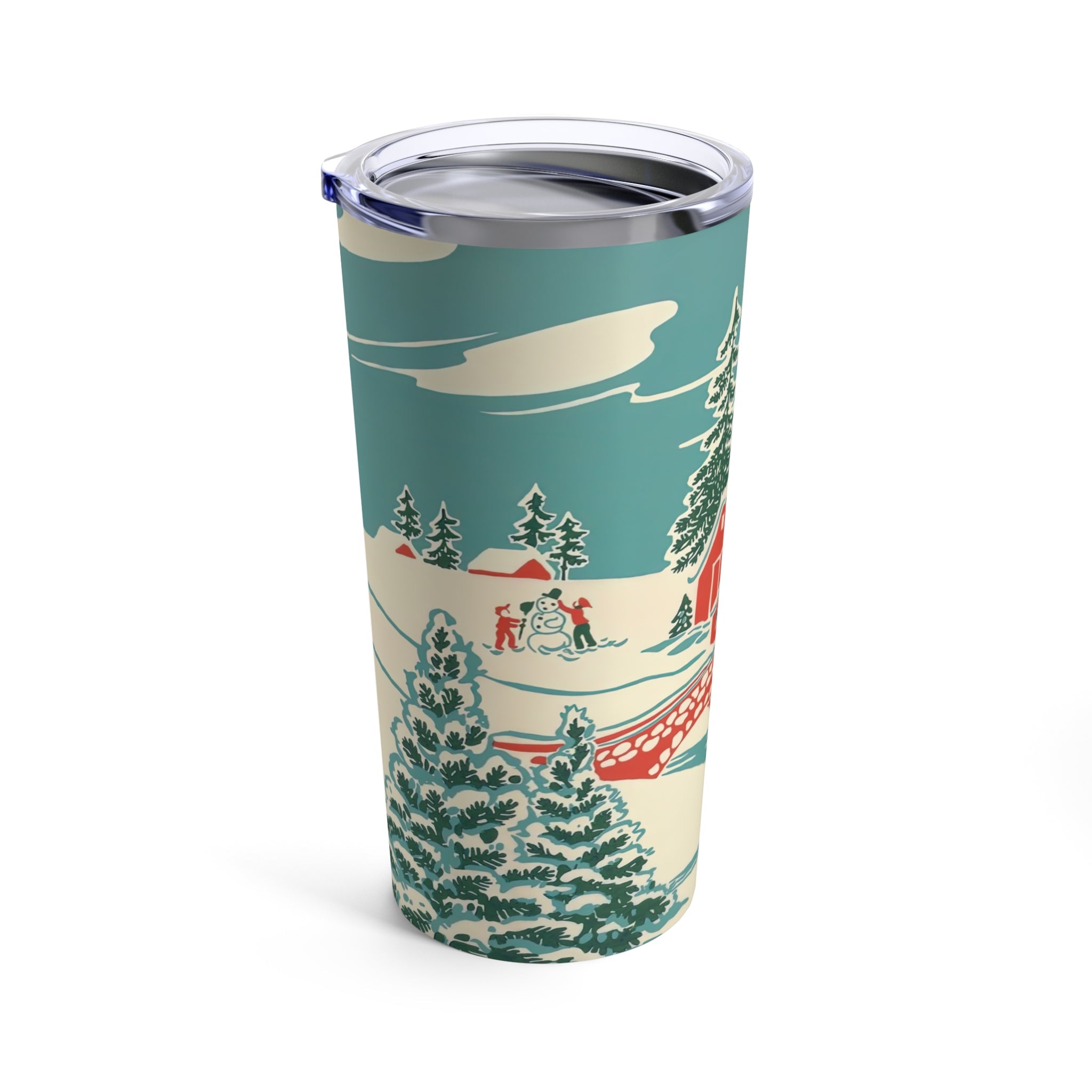 Cozy Village Town Retro Christmas Print Stainless Steel Tumbler 20oz