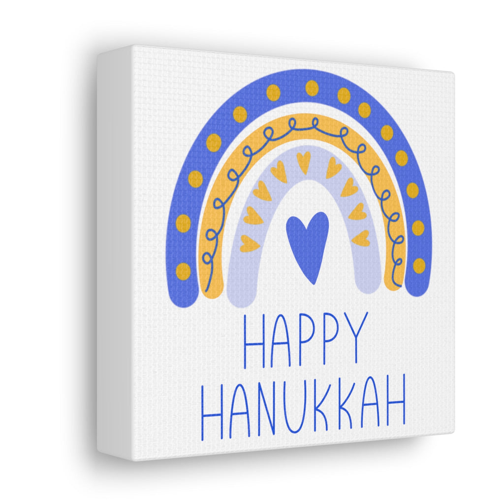 Happy Hanukkah Boho Rainbow Canvas Gallery Wrap