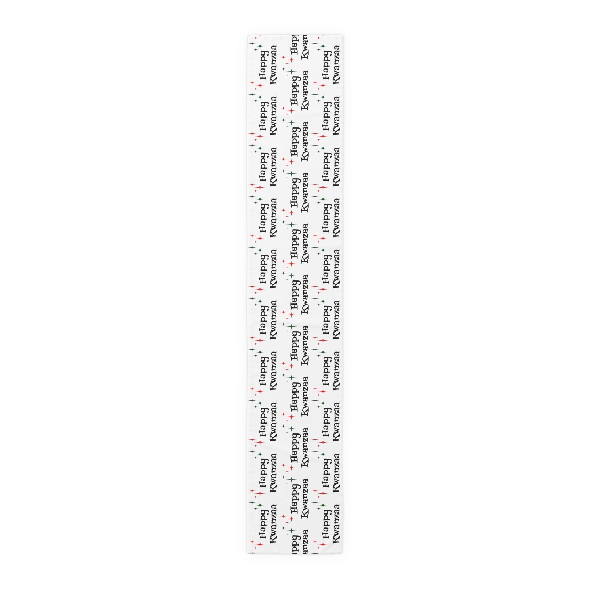 Happy Kwanzaa Atomic Mid Century Retro Style Kwanzaa Holiday Party Decor Cotton Poly Table Runner